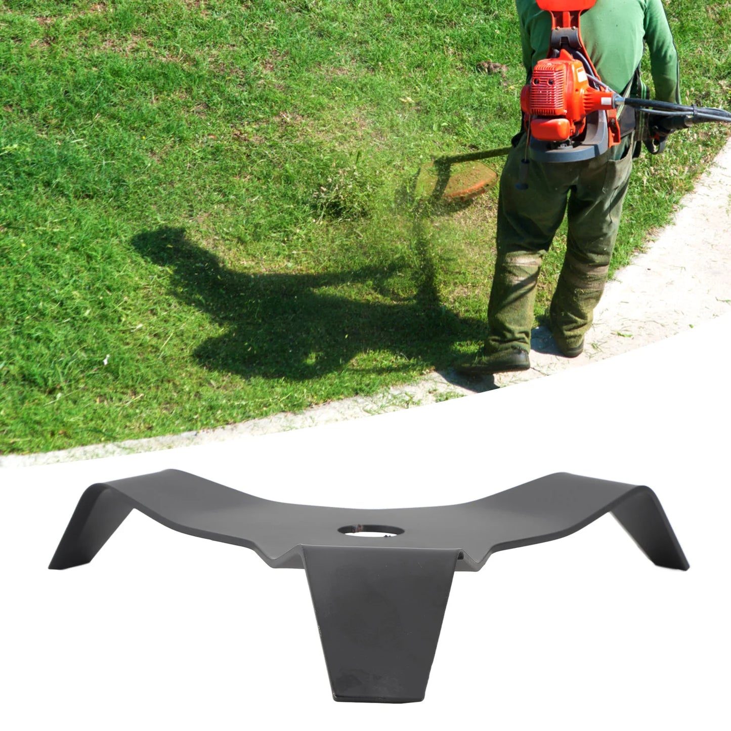 WALFRONT Garden Outdoor Black Carbon Steel 3 Teeth Brush Cutter Heavy Duty Weed Trimmer Blades