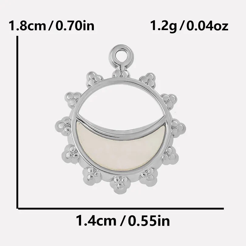 4-5PCS Women Imitation Geometric Stainless Steel Natural Crescent Moon/ Sun/ Heart Pendants