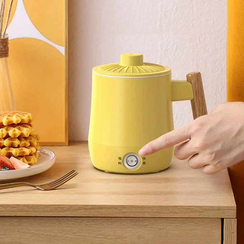 Mini Travel Stainless Steel Electric Ceramic Aluminum AC-Powered Hot Cups/Colors-White/Yellow/Green/Beige