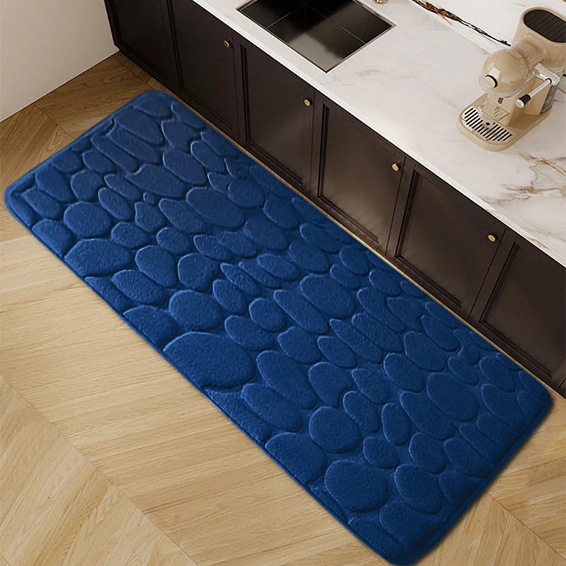 Kitchen Soft Pebble Cobblestone Design Polyester Kitchen Rugs/Colors/White/Gray/ Black/Blue/Multicolor/ Beige/ Brown/Hand Wash