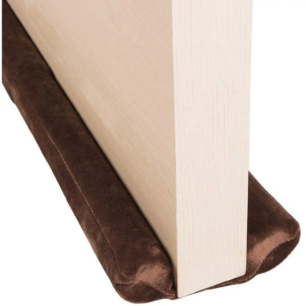 Flannel Velvet-Round Foam Cloth Under Door Draft Stoppers/Removable-Washable Cover/Cuttable Foam/Colors-Gray/Black/Brown
