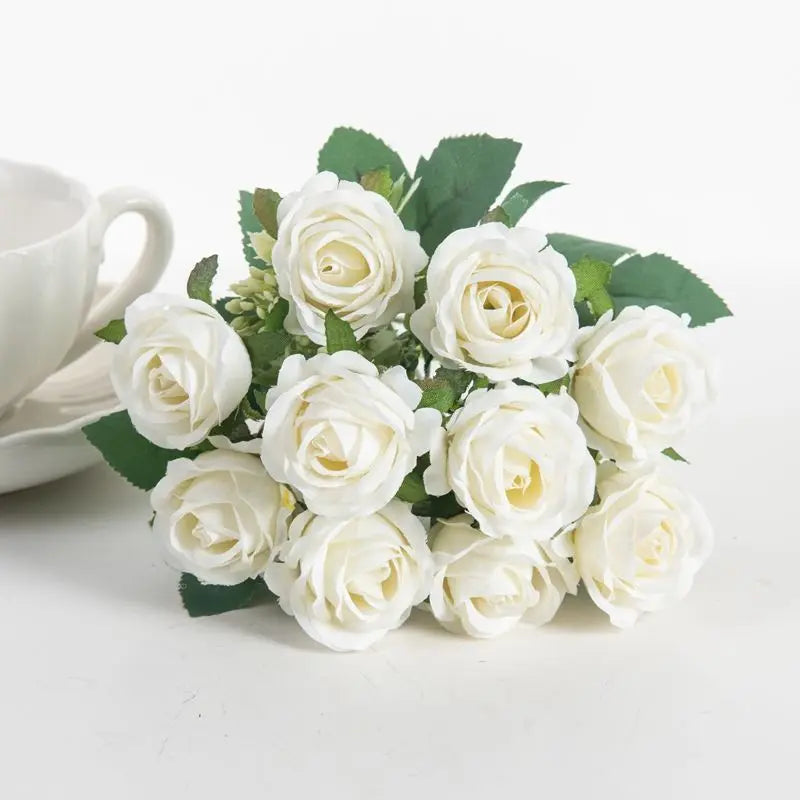 Artificial Silk Bouquet Begonia Peony Plants/Colors-Beige/Red Rose/Pink/Red/White/Light Pink/Purple/Burgundy
