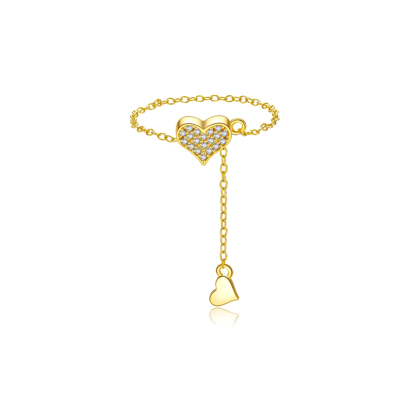 ANDYWEN 925 Silver Adjustable Flexible Fix Pulling Heart Chain Rings Transformer With Rubber Stopper Wedding Party Fine Jewelry