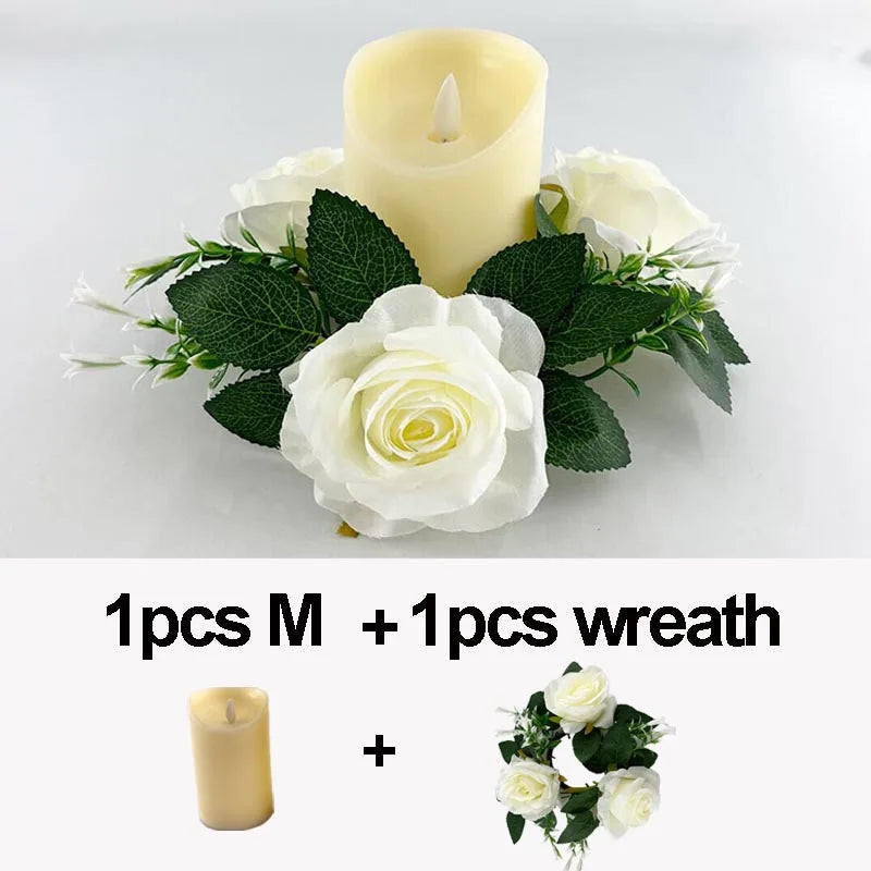 2 PCS Set Plastic Large Ivory Round LED Electronic Wax Warm Glowing Flameless Candles/3-AAA Batteries Not Included/ /Bulbs Not Included