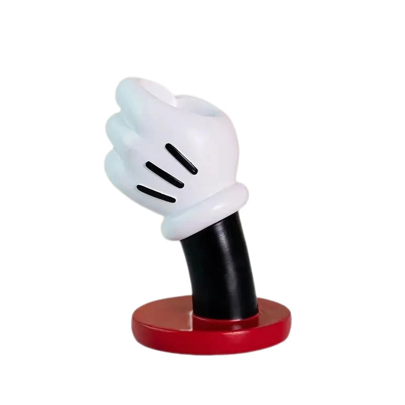 Kids Desktop PVC Cartoon Movie Mickey Mouse Hand-Arm Holding Vase Artificial Roses Model/Colors-Black/Red/White