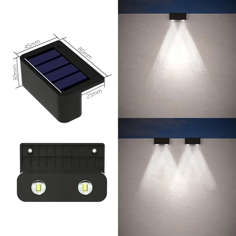 1-16 Pcs LED Solar Wall Lamps IP65 Waterproof Stair Light Outdoor Lighting Fence Porch Decorative Lamp Step Fence Yard Garden