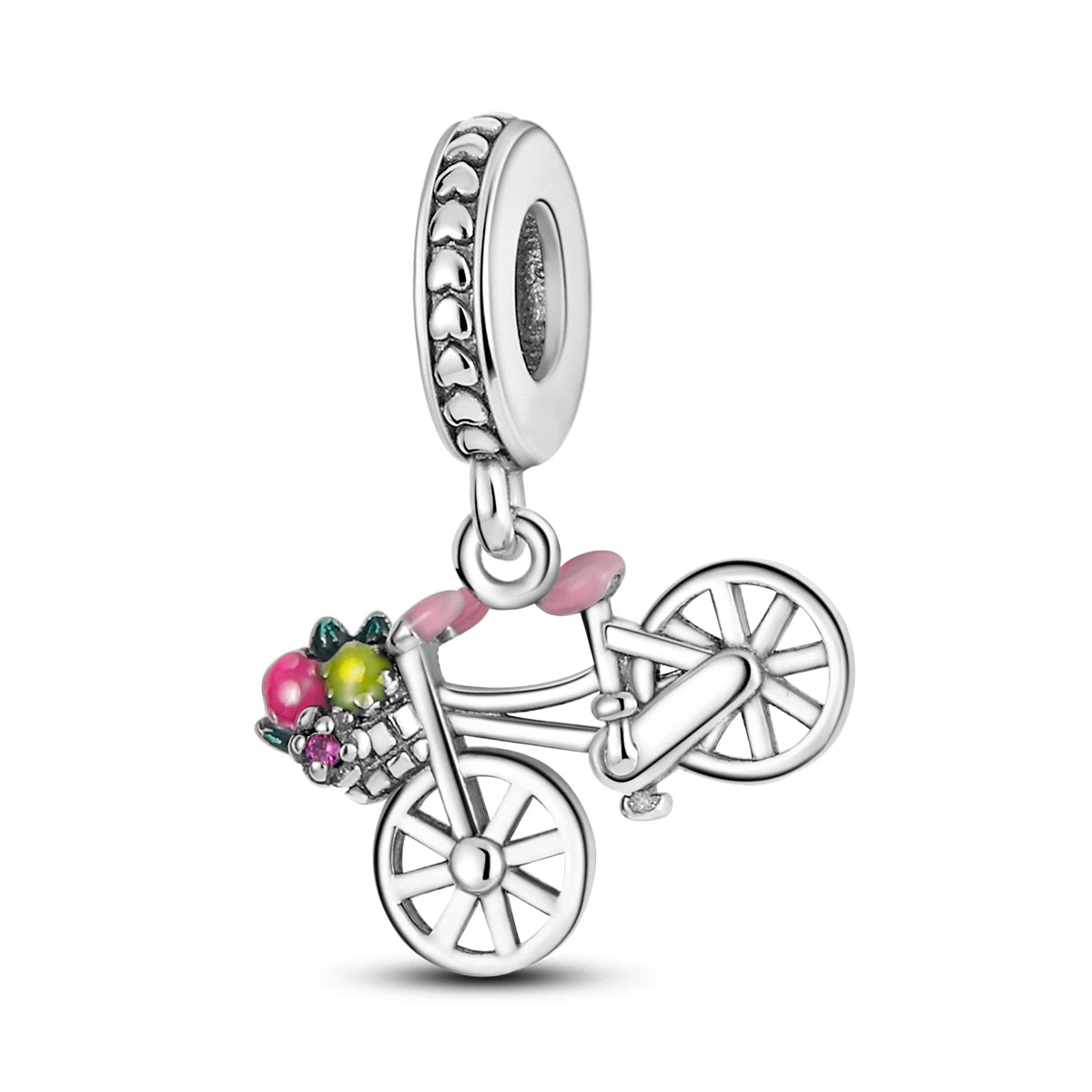 Fine Irregular Silver Plated Round Charms-Pendants Rope Link Bracelets/Colors-Silver/Pink/Multicolor/Floral/Animal