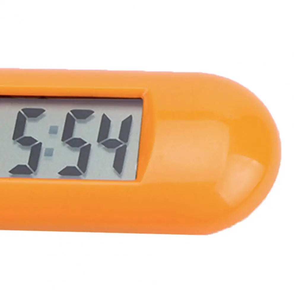 Universal All Ages Rectangle ABS Arabic Numeral Markers Luminous Display Electronic Clock Silent LCD Digital Portable Pocket Watch Keychains/Colors-Black/White/Pink/Orange/Yellow/Green