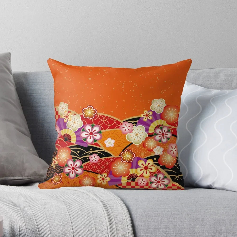 100% Polyester Square Chinese Style Pillowcases/Colors-Animal/Red/Multicolor/Yellow/White/Navy/Gray