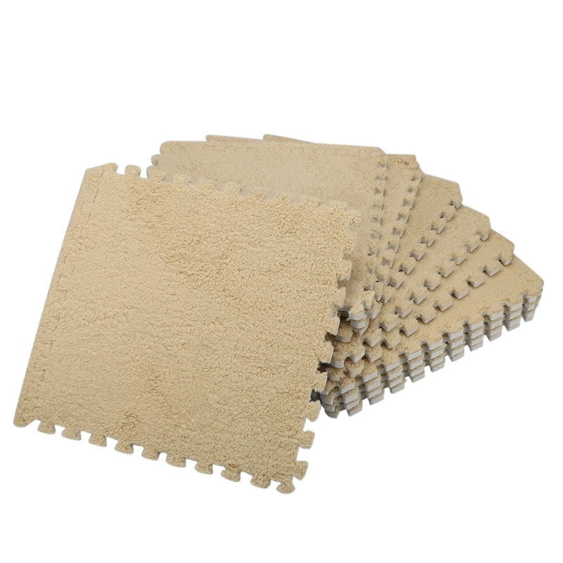 Kids 10 PCS Set Jigsaw Interlocking Ant-Fatigue Foam EVA Mat Flooring/Colors-Beige/Gray