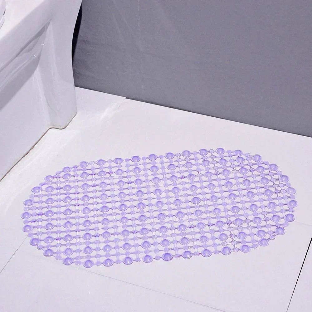 Bathroom Non-Toxic Striped-Geometric Suction Cup Shower-Bathtub PVC Non-Slip Base Mats/Size: 38x68cm/Colors/Purple/Green/White/Blue/Rose Red