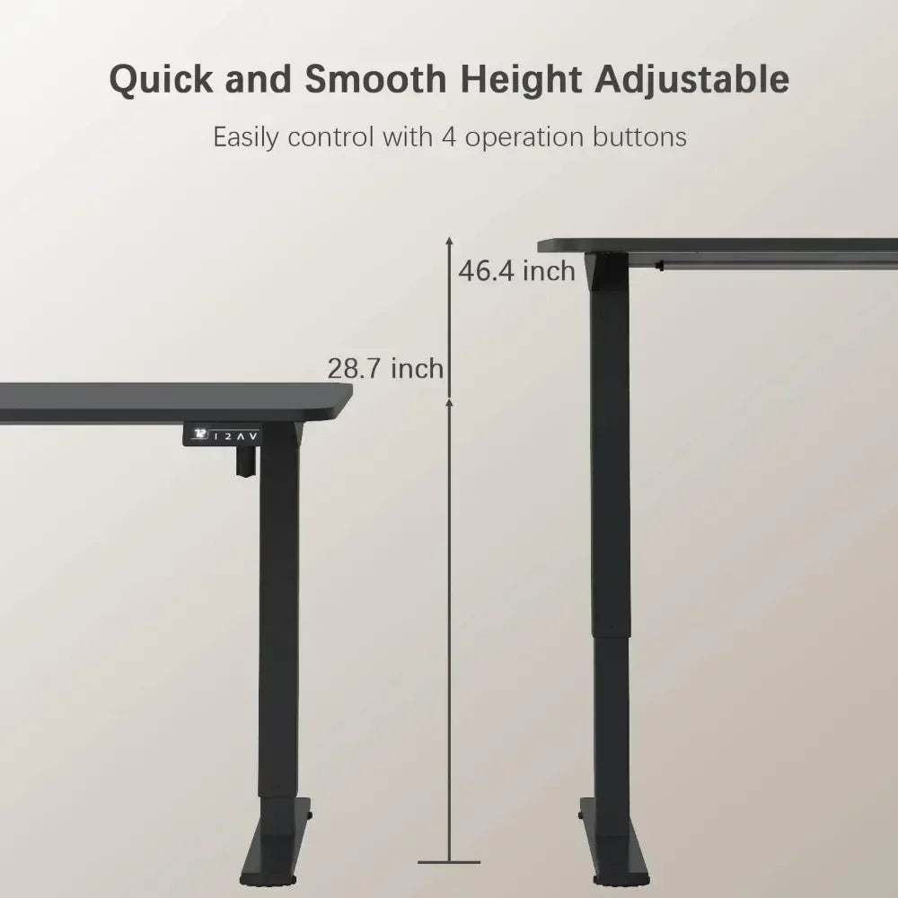 ANGDUO Large Black Rectangle Shaped Brown Wood Top Quiet Electric Memory Lift Steel Metal Frame Commercial Free-Standing Desks /Size:24"D x 55"W x 28.7"H / Colors-Maple, Black, Brown, White, Light Wood, Dark Wood