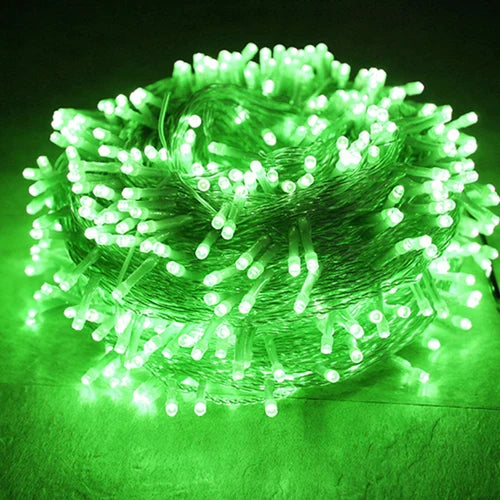 10M String US Standard 110V LED Star String Yellow Pink Green Warm Blue Red White RGB Rainproof 100 Beads String Outdoor Decor