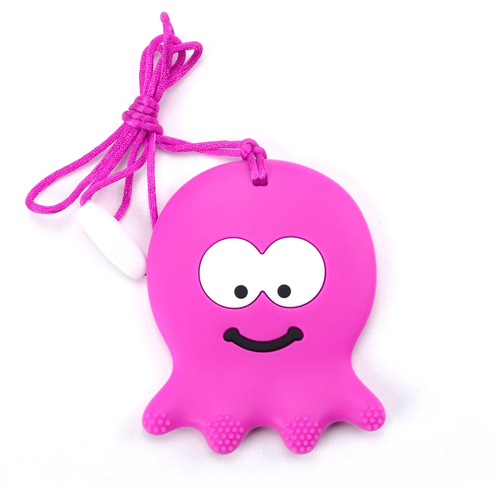 Animal Shaped Baby Silicone Teether Necklaces/Ages: Newborn-3 Years Old/Colors-Multicolor/Brown/Blue/Green/Purple/Pink