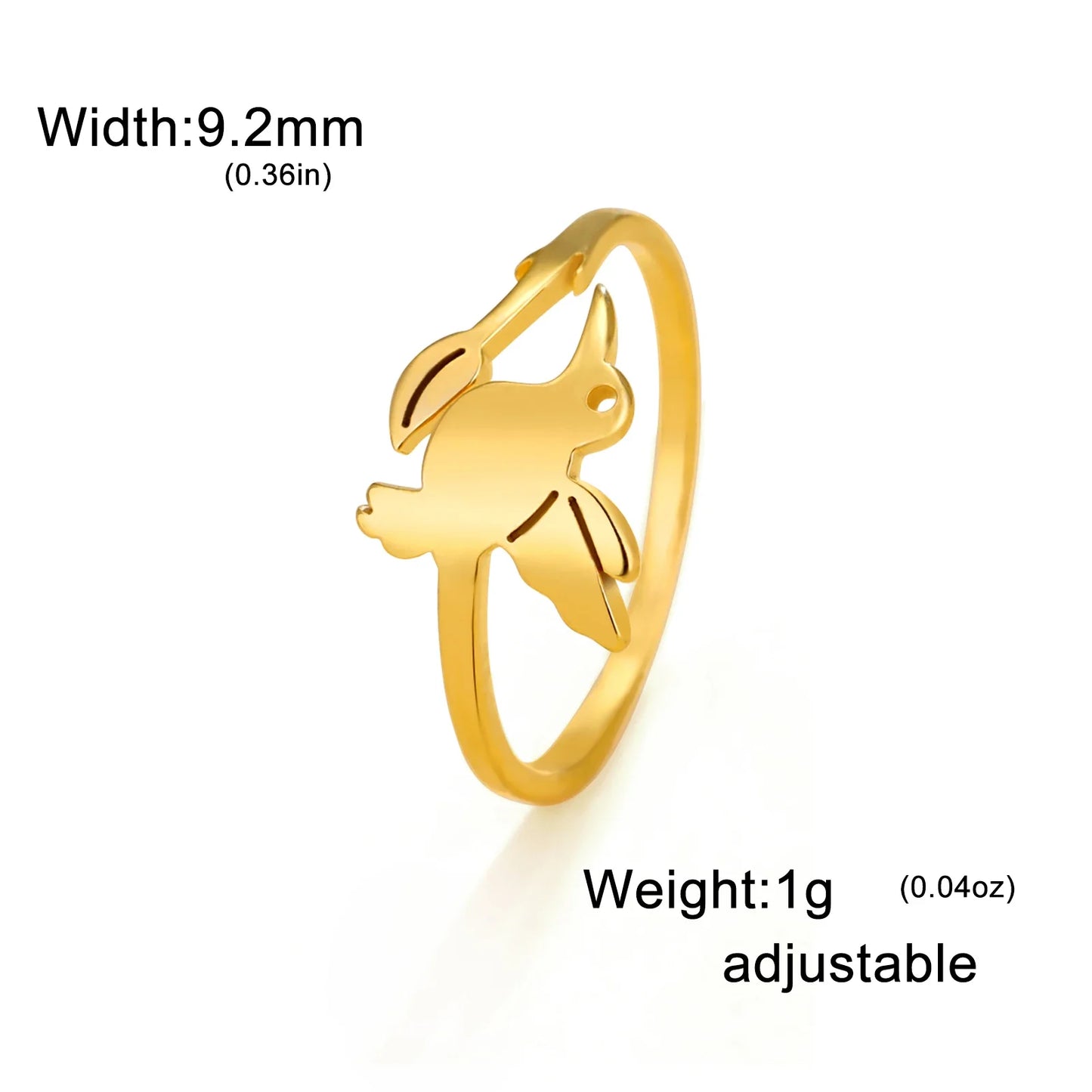 Skyrim Adult Women Metal Gold-Silver Plated Hummingbird-Flowers Open Adjustable Imitation Finger Rings