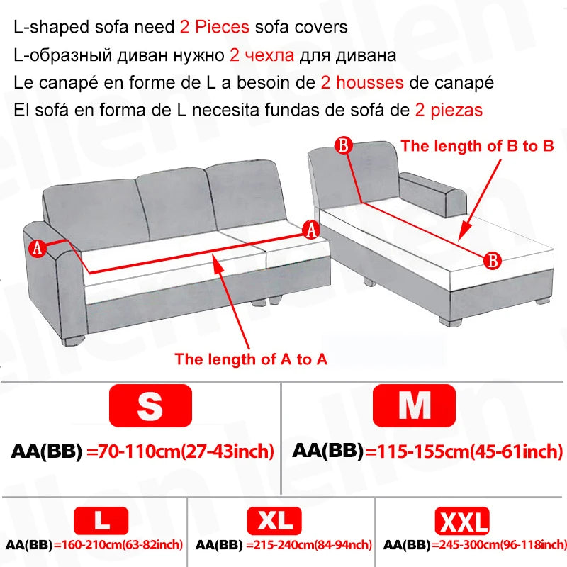 Jacquard L-shaped Sofa Cover For Living Room(Composed of 2 pieces),Elastic Covers For Sofa,Sofa Seat Cover For Home,Home Decor