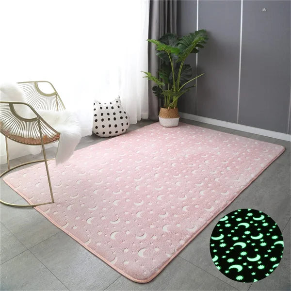 Wilton 100% Polyester Large Fun Glowing In The Dark Stars Area Rugs/Colors-Gray/Blue/Green/Pink/Multicolor