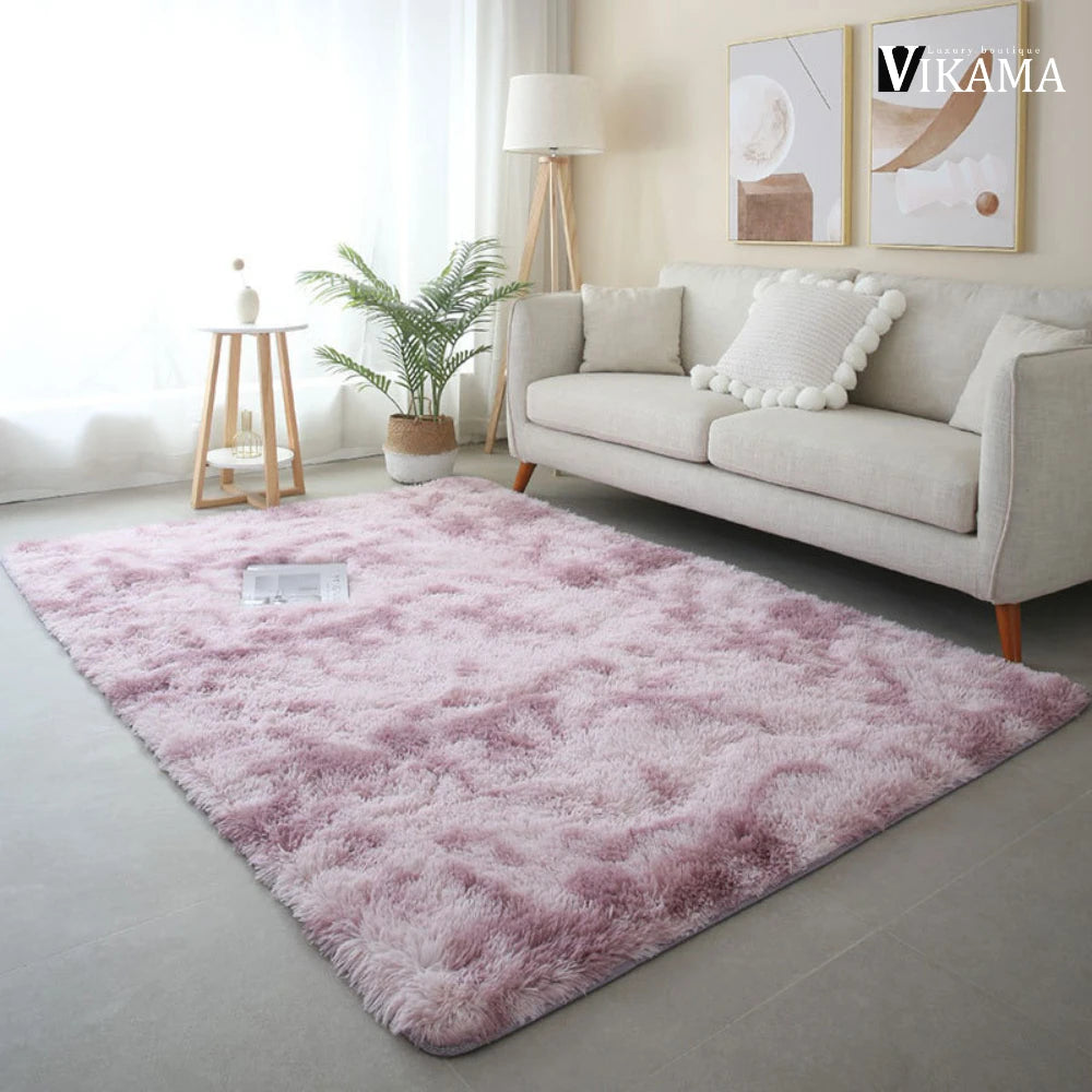 Modern Soft Plush Hand-Machine Washable Indoor Non-Slip Fade Resistant Polyester Rainbow Solid Color Rugs/Colors-Pink/ Gray/ Beige,/Multicolor/Blue/10 Sizes To Choose