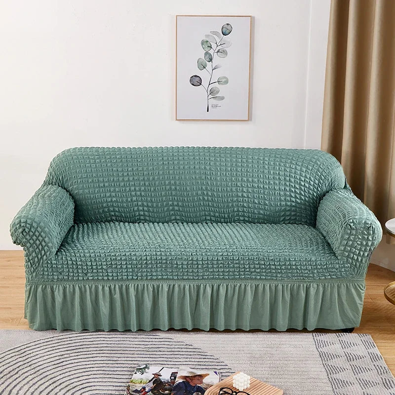 1-4 Seaters Small-X Large Solid Color Printed Polyester-Spandex Elastic Stretch Sofa L-Shape Slipcovers/Colors-Gray/White/Beige/Brown/Pink/Red
