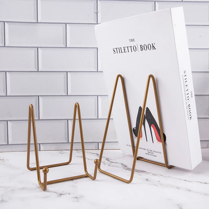 Unisex Tabletop Metal Plates-Art-Books Display Stands/Colors-Black/Gold/White/Bronze