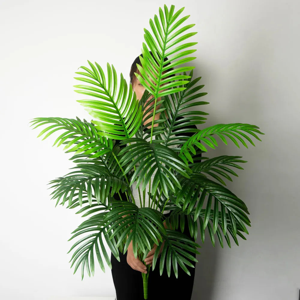 Outdoor Green Non-Flowering Large Tall Artificial Plastic Tropical Palm Tree Plants