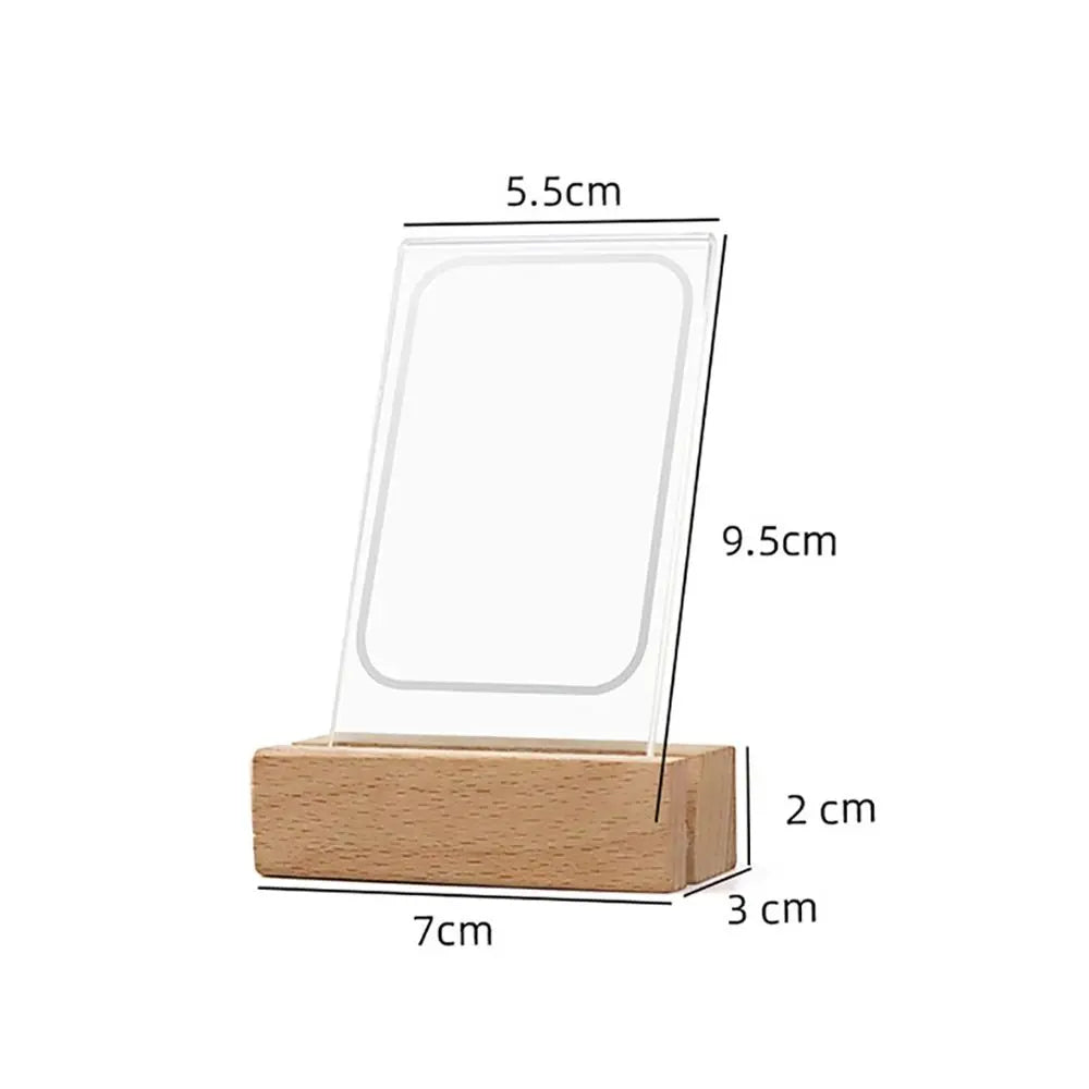 3-Instant Picture Fujifilm/Polaroid LED Back Lighted Transparent Clear Acrylic-Wood Base Tabletop Frame Holders