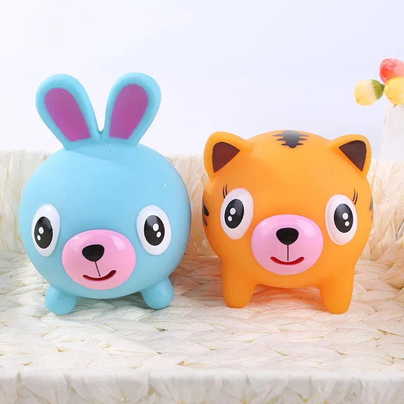 Kids Soft Plastic Silica Gel Non-Toxic Cartoon Cute Talking Babies-Bear-Rabbit-Pig-Tiger Animal Anxiety-Stress Reliever Toys/Ages: 13-18 Years Old/ Colors-Multicolor/Purple/Yellow/Pink/White/Animals