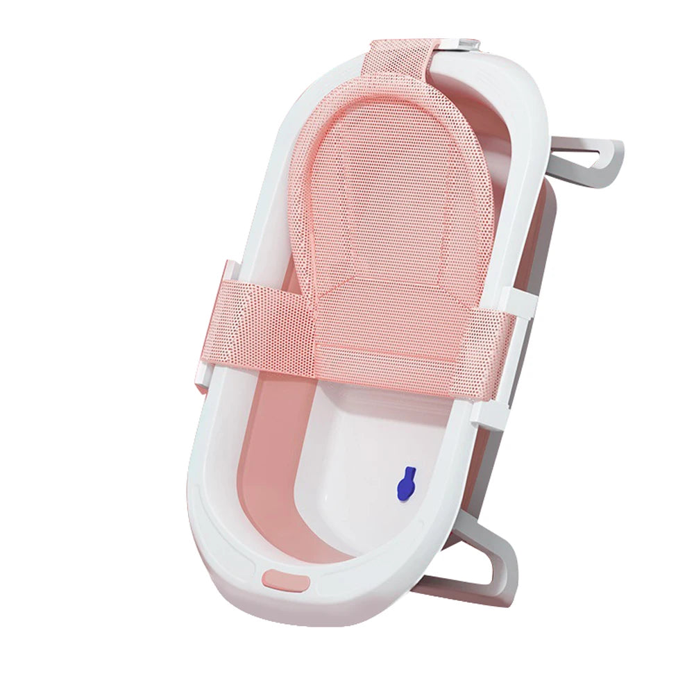 Newborn Babies-Preschooler Foldable Plastic PP-PU Synthetic Thick Polyester Anti-Skid Cushion Portable Traveling Reinforced Support Babies Bathtubs/Ages: Newborn 0-3 Years Old/Colors-White/Blue/Pink/Gray/Striped/Multicolor