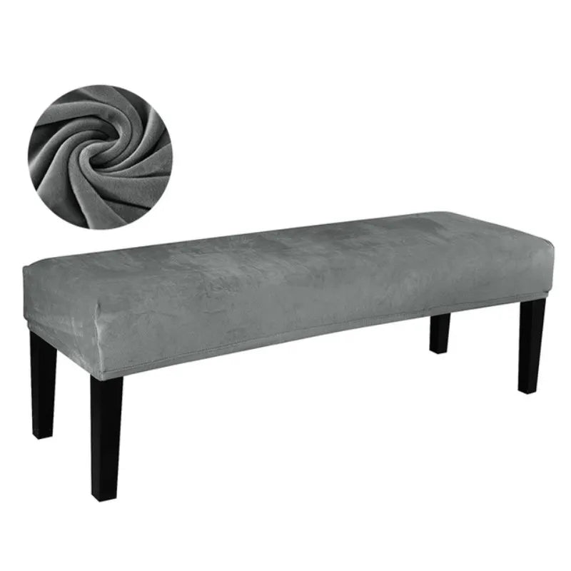 100% Polyester Soft Velvet Bench Slipcovers/Colors-Gray/Black/Brown/Red/Navy