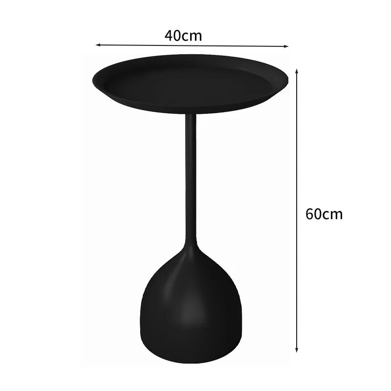 No-EN-Name-Null Modern Small Round Top-Wrought Iron Metal Base Mobile Coffee Tables/Colors-White/Light Brown/Yellow/Orange/Black/Royal Blue/Dark Blue/Size: 62 x 42 x 35cm