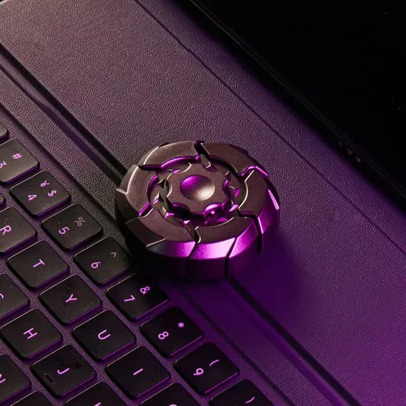 ABS Plastic Sci-Fi Tech Interface Hub Frame Fingertip Gyro Round Flat Rotating Spinning Glowing Light Effects Fidget Toys/Colors-Green/Gold/Red/Blue/Purple/Pink/Geometric/Multicolor/Ages: 13-18 + Years Older
