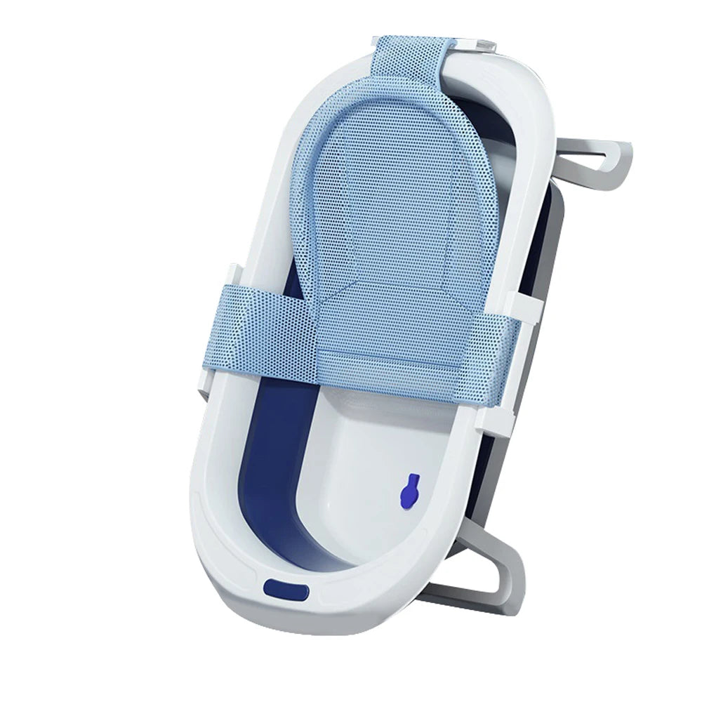 Newborn Babies-Preschooler Foldable Plastic PP-PU Synthetic Thick Polyester Anti-Skid Cushion Portable Traveling Reinforced Support Babies Bathtubs/Ages: Newborn 0-3 Years Old/Colors-White/Blue/Pink/Gray/Striped/Multicolor