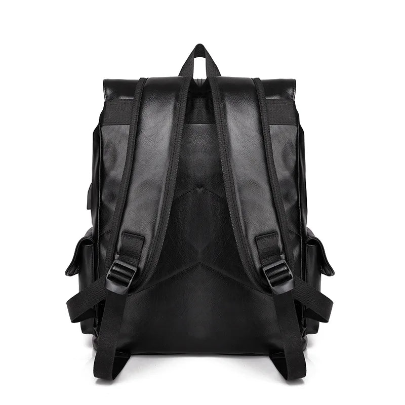 Men Softback Zipper Large Leather Polyester Backpacks/Air Cushion Belt/Soft Handle/Backpack Straps/ Silt Pockets/Laptop Compartment/Colors-Black/Brown