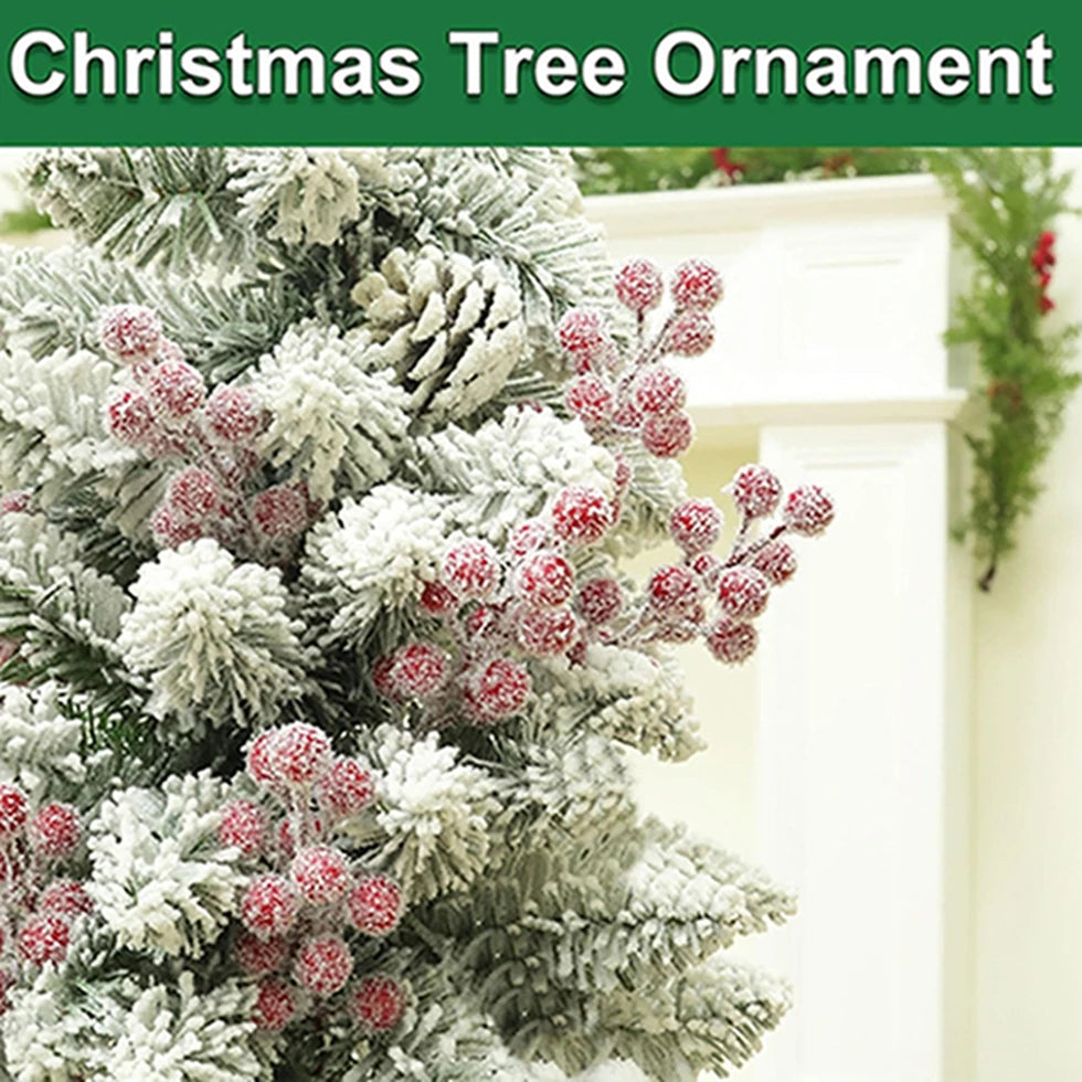 Artificial Flowering PVC Holly Branches/Colors-Red/Green/Floral