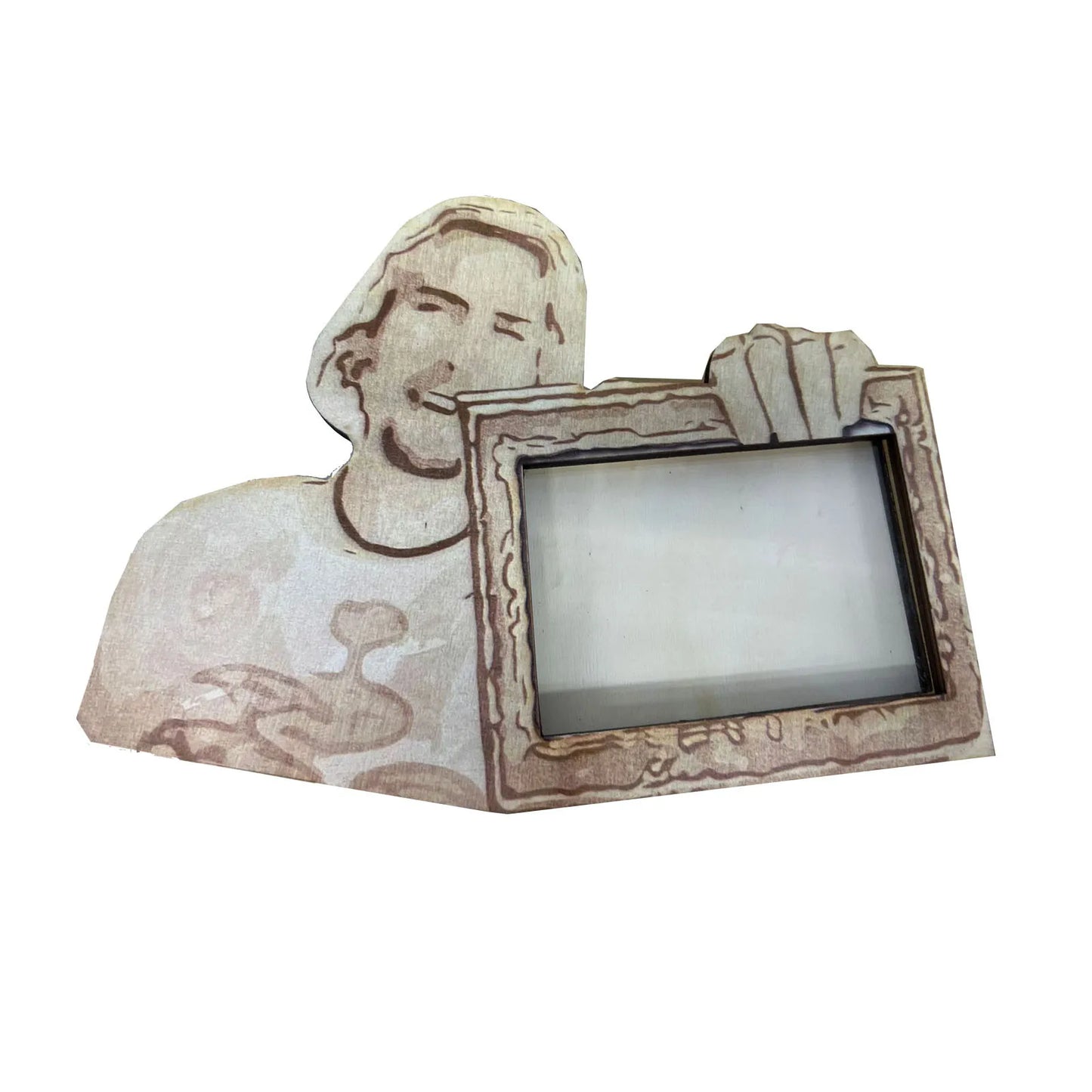 The Original Look At This Photograph Picture Hilarious-Funny Personalized Wood Rectangle Picture Frames/Colors-Brown/Beige