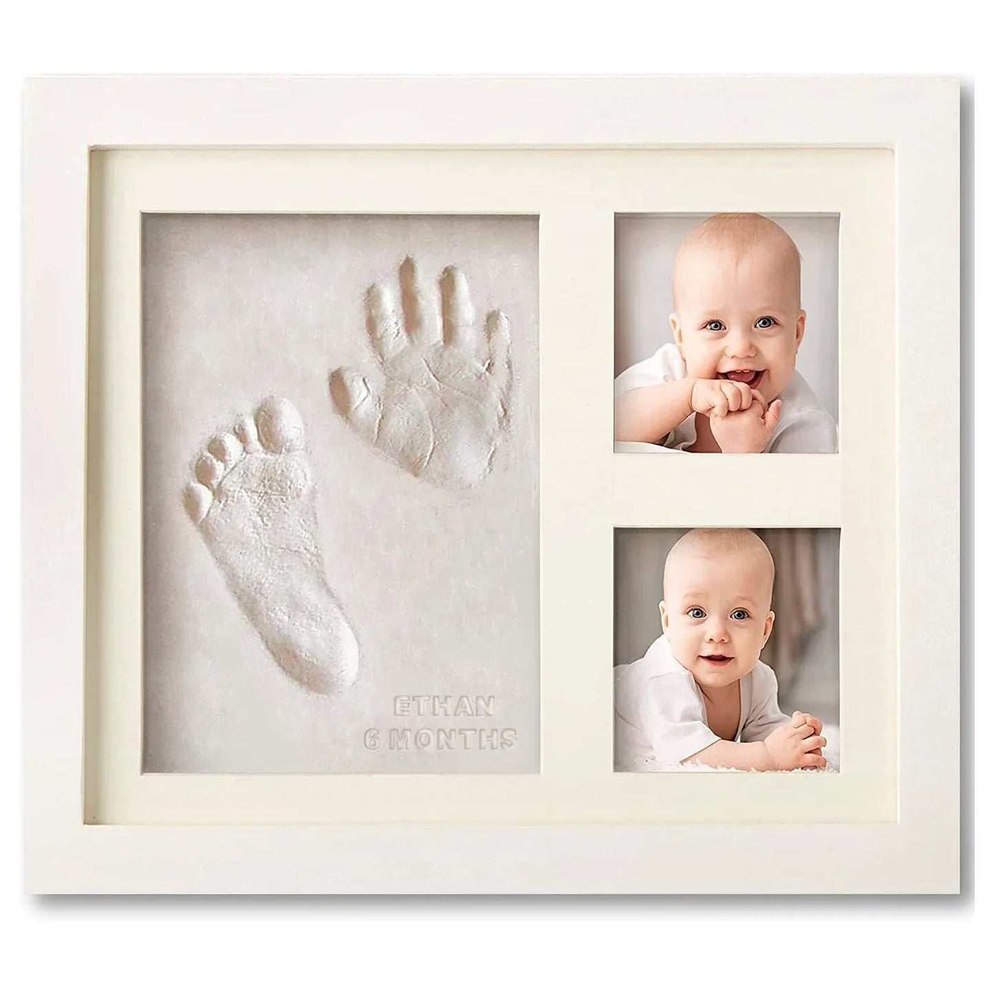 Newborn-6-Month Babies Plastic Non-Toxic Hand-Foot Clay Imprint Mold Standing Picture Frames/Colors-Black/White