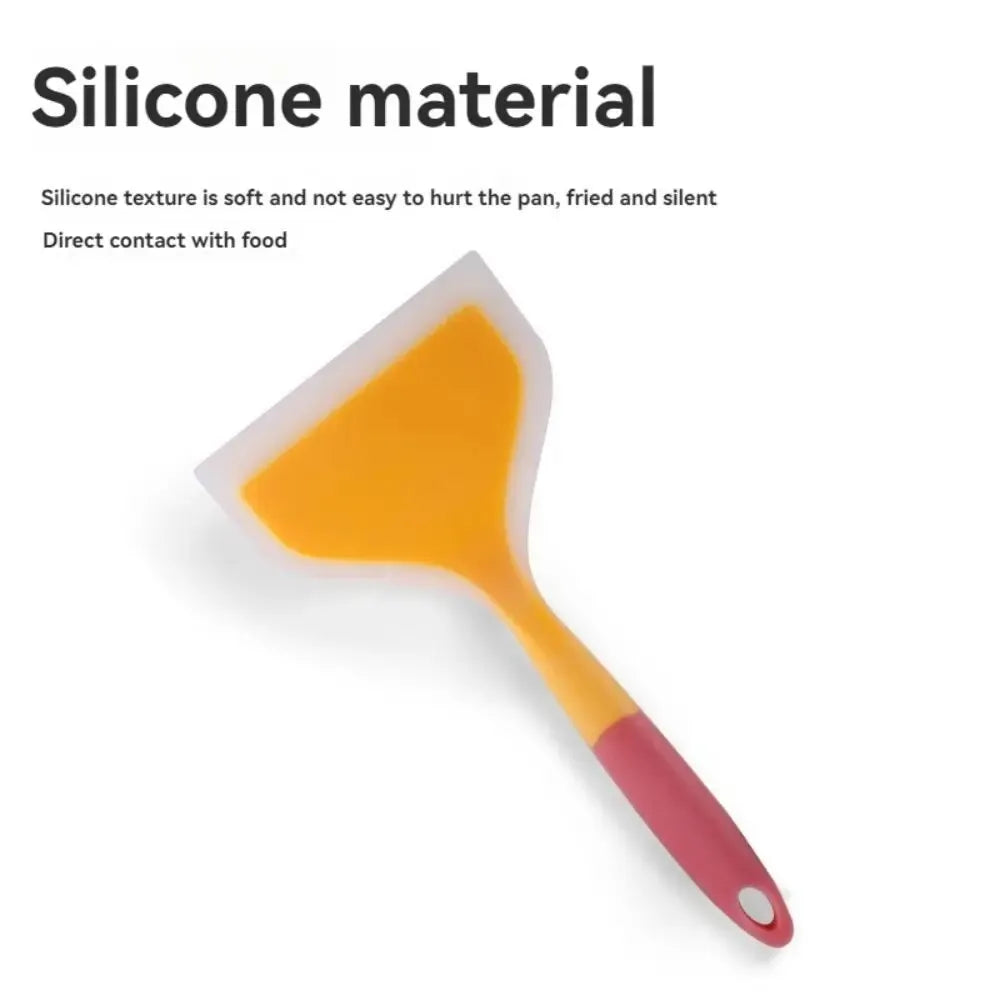 Kitchen Food-Grade Silicone-Nylon Non-Slip Microwave High-Temperature Resistant Pancake Wide Mouth Spatulas/Colors-Multicolor/Pink/Purple/Orange/Blue/Yellow