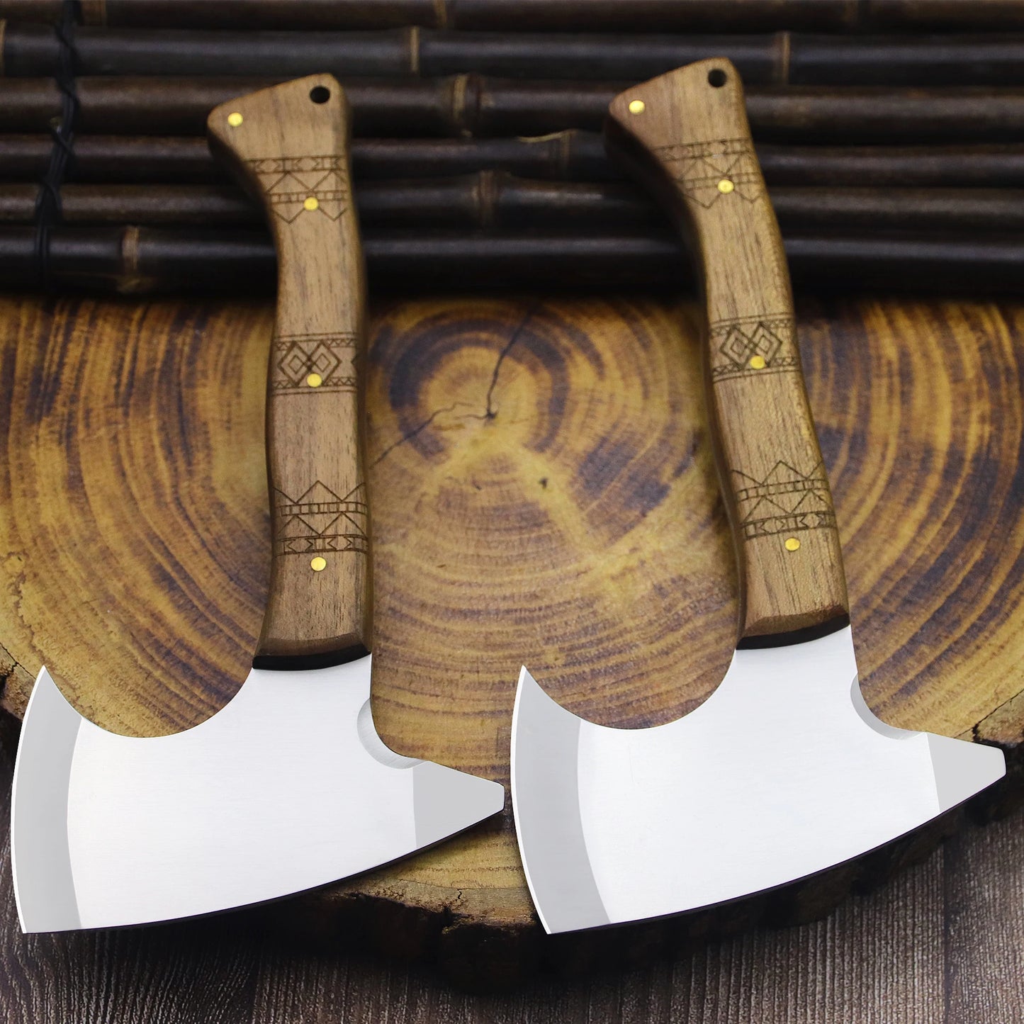 WPKOPYA Japanese D2 Outdoor Tactical Sharp multi-purpose hand axe, EDC tool axe, Jungle survival cutting hand axe