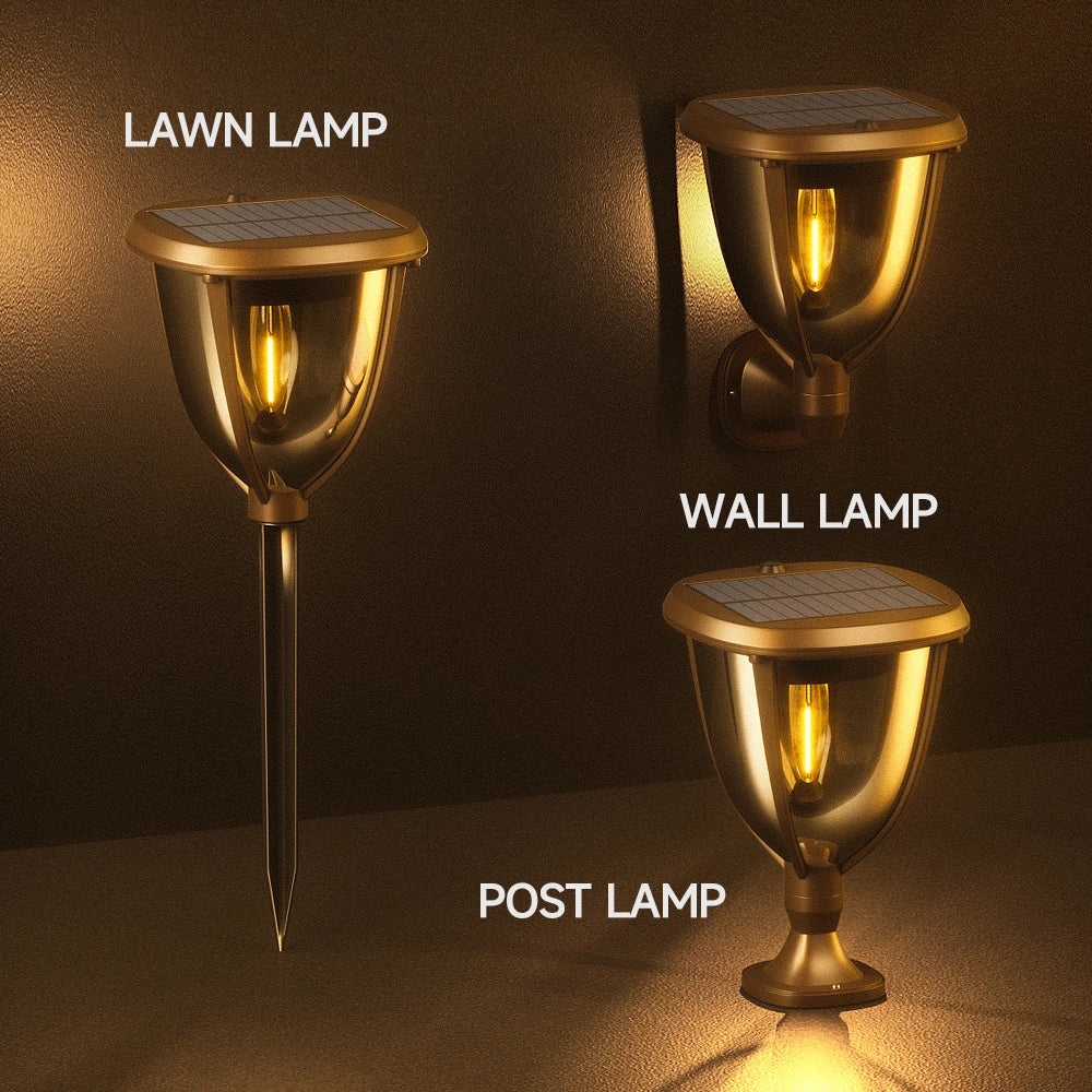 2 Brightness Solar Led Wall Lights Outdoor Light Control Waterproof Garden Country House Yard Decoration Lawn Lamp Post Light
