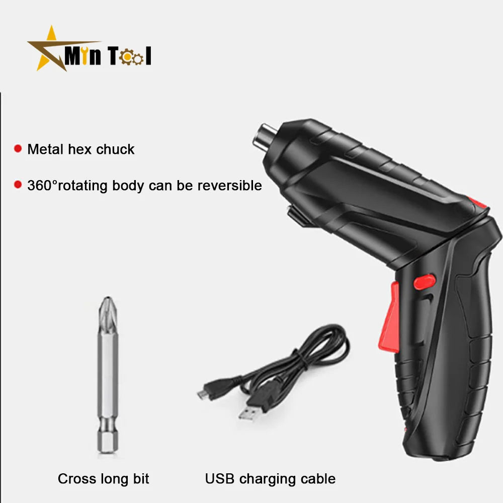 AIDEEPEN Black-Orange-Red Color Customized Electric Battery-Powered Rechargeable USB Port Cordless Powerful Impact Straight Pistol Handle Wireless Screwdrivers