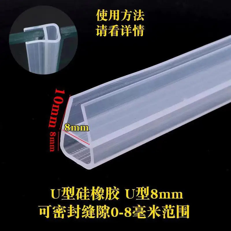 High Density Non-Adhesive Clear Silicone Rubber Waterproof Flexible Glass Sealing Strips/Glue Not Included/Doors-Windows