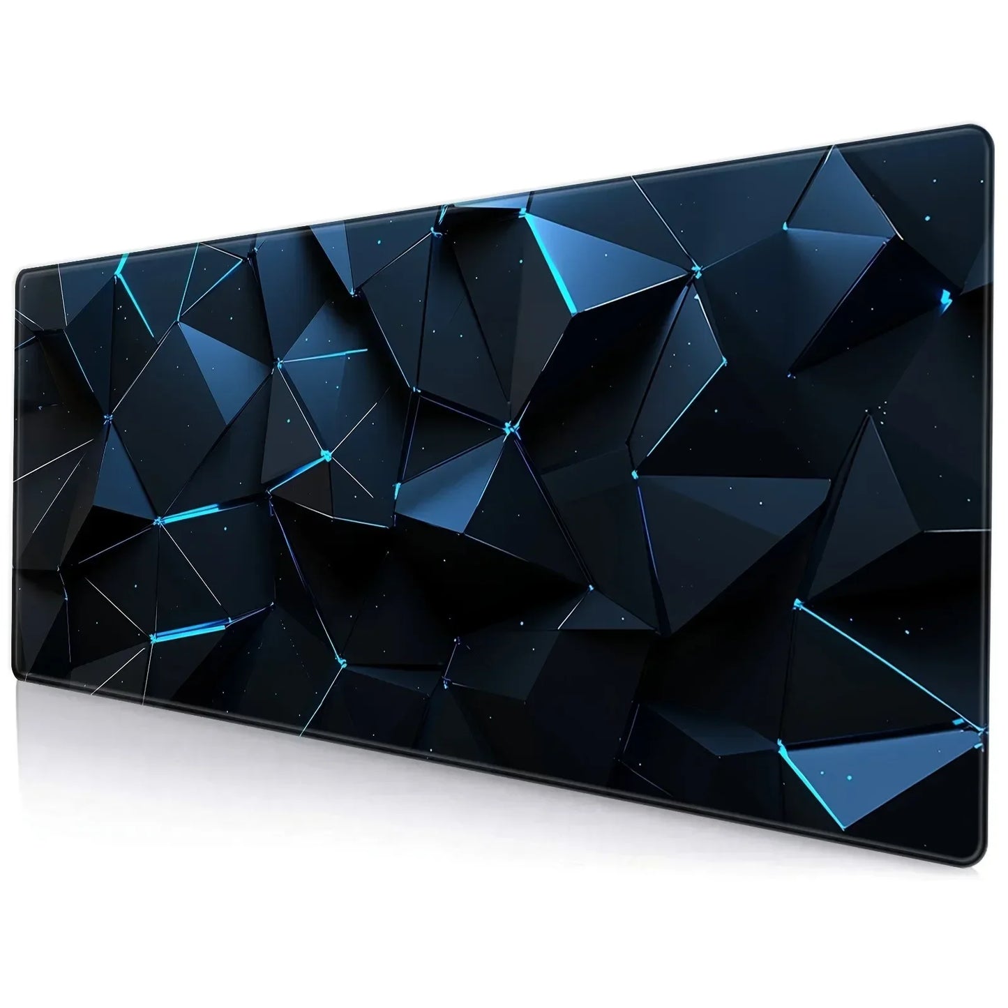 MAIRUIGE L-XL-XXL Sizes Modern Durable Rectangle Shaped Smooth Fabric Black Background Large 3D Geometric Colorful Patterns Gaming Anti-Slip Rubber Base Mouse Pads