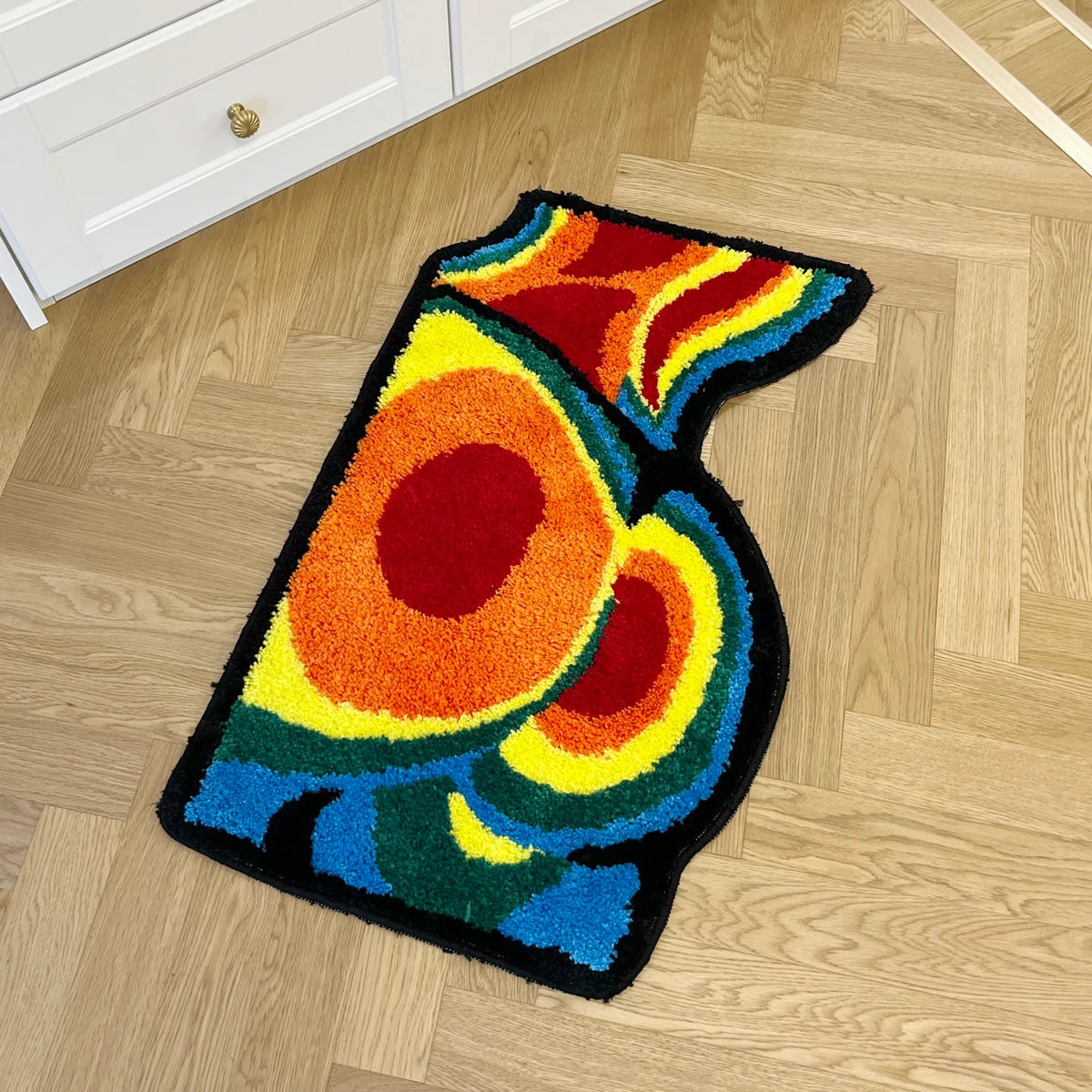 100% Acrylic Anti-Slip Colorful Butt Shape Rugs /Sizes: 80x47 CM / 31.5x18.5 inches/Colors-Multicolor/Red