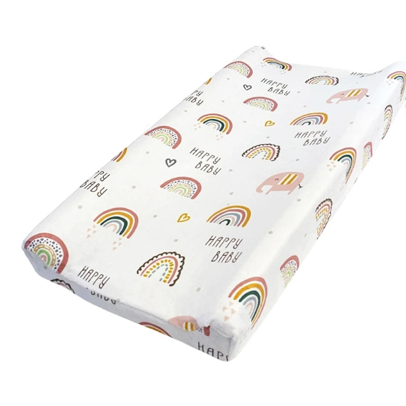 Newborn Babies Soft Polyester Fabric Cute Cartoon Design Removable Washable Diaper Changing Pad Printed COVERS/Colors-Multicolor/Floral/Animal/Rainbow