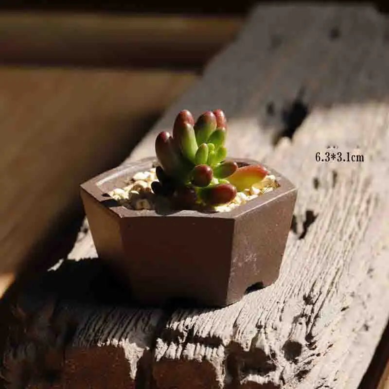 Yixing Purple Sand Flower Pot Mini Succulent Thumb Flower Pot Creative Home Chinese Small Bonsai Pot Decorative Flower Pot LE337