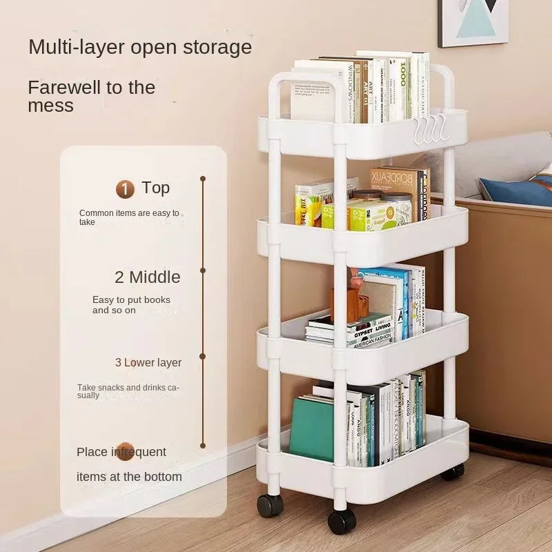 4 Tiers /Multi-Layer Plastic Storage in Kitchen/Colors-White/Black