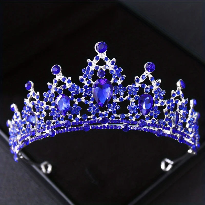 Adult Women Handmade Zinc Alloy Crystal-Rhinestone Bridal Hair Tiaras/Colors-Silver/Red/Blue/Gold/Pink/Floral