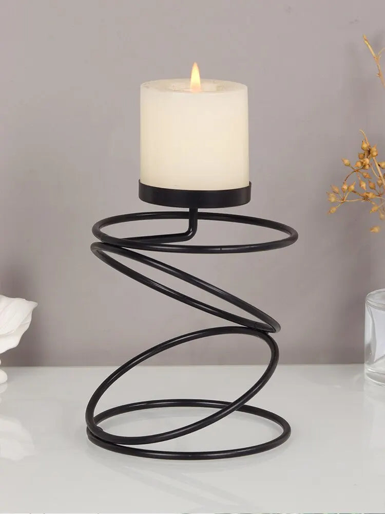 Small Creative Round Rings Iron Tealight Candleholders/Colors-Gold/Black