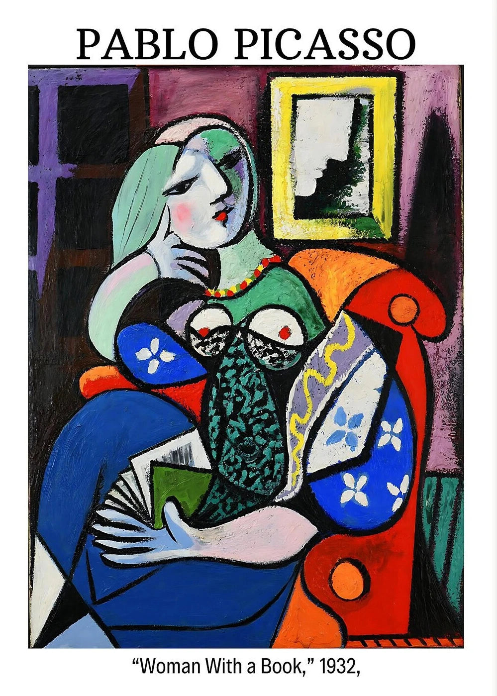 Unframed Rectangle Retro Watercolor Canvas Pablo Picasso Exhibition Prints/ 4 Sizes/Colors-Beige/Black/White/Multicolor