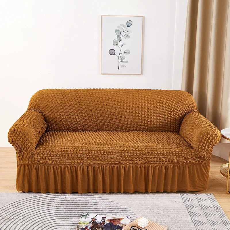 1-4 Seaters Small-X Large Solid Color Printed Polyester-Spandex Elastic Stretch Sofa L-Shape Slipcovers/Colors-Gray/White/Beige/Brown/Pink/Red